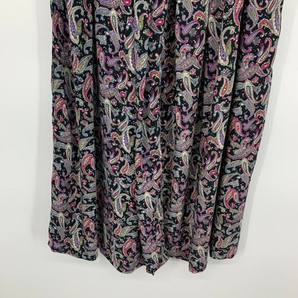 Staring at Stars Pants Black Paisley Print Wide Leg Palazzo Boho - Picture 9 of 10